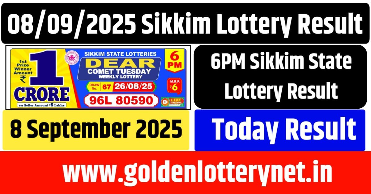 08.09.2025 Sikkim Lottery Result