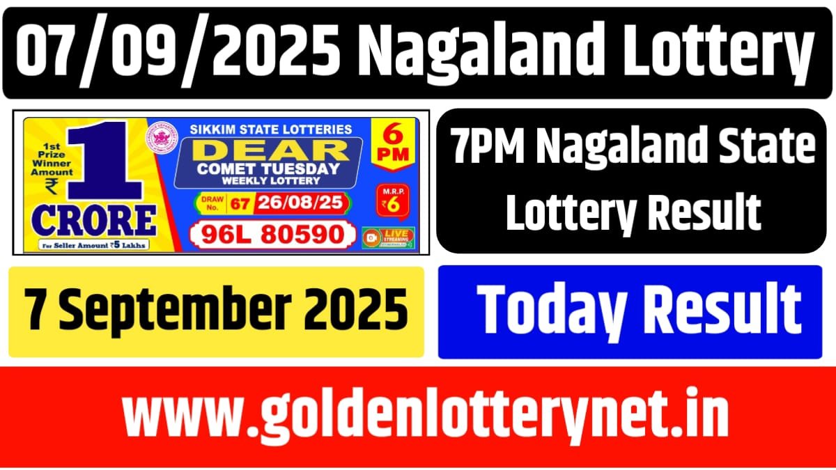 7 September 2025 1pm Nagaland Lottery Result