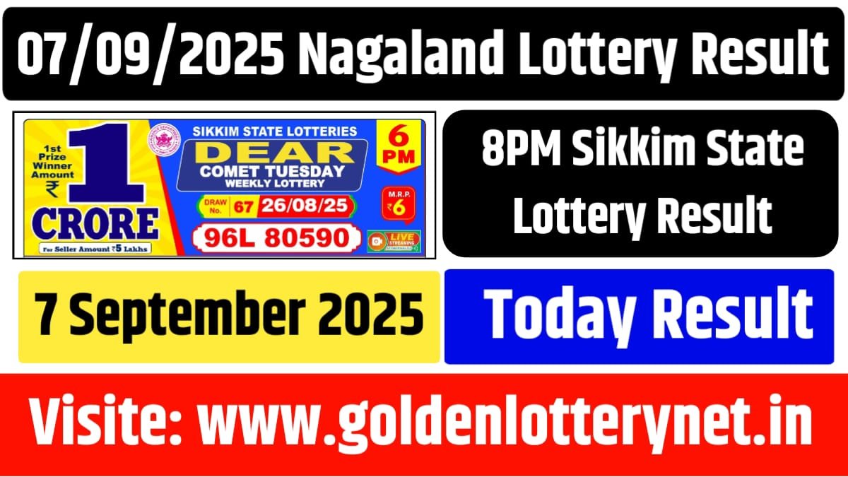 7 September 8PM Nagaland Lottery Result