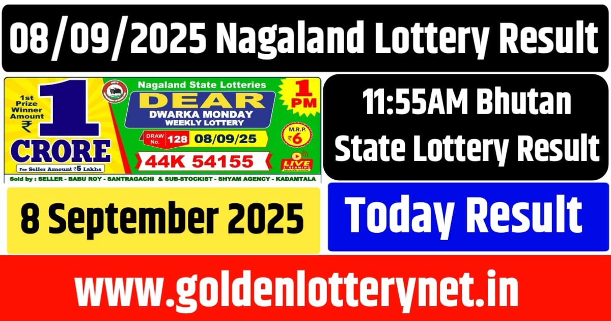 8 September 2025 1pm Nagaland Lottery Result