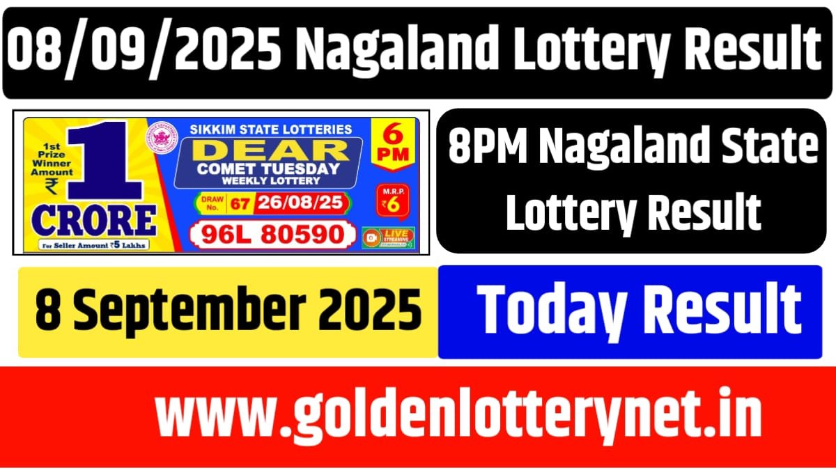 8 September 2025 8pm Nagaland Lottery Result